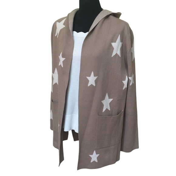 Splendid Tan and White Star Cardigan - Picture 8 of 10